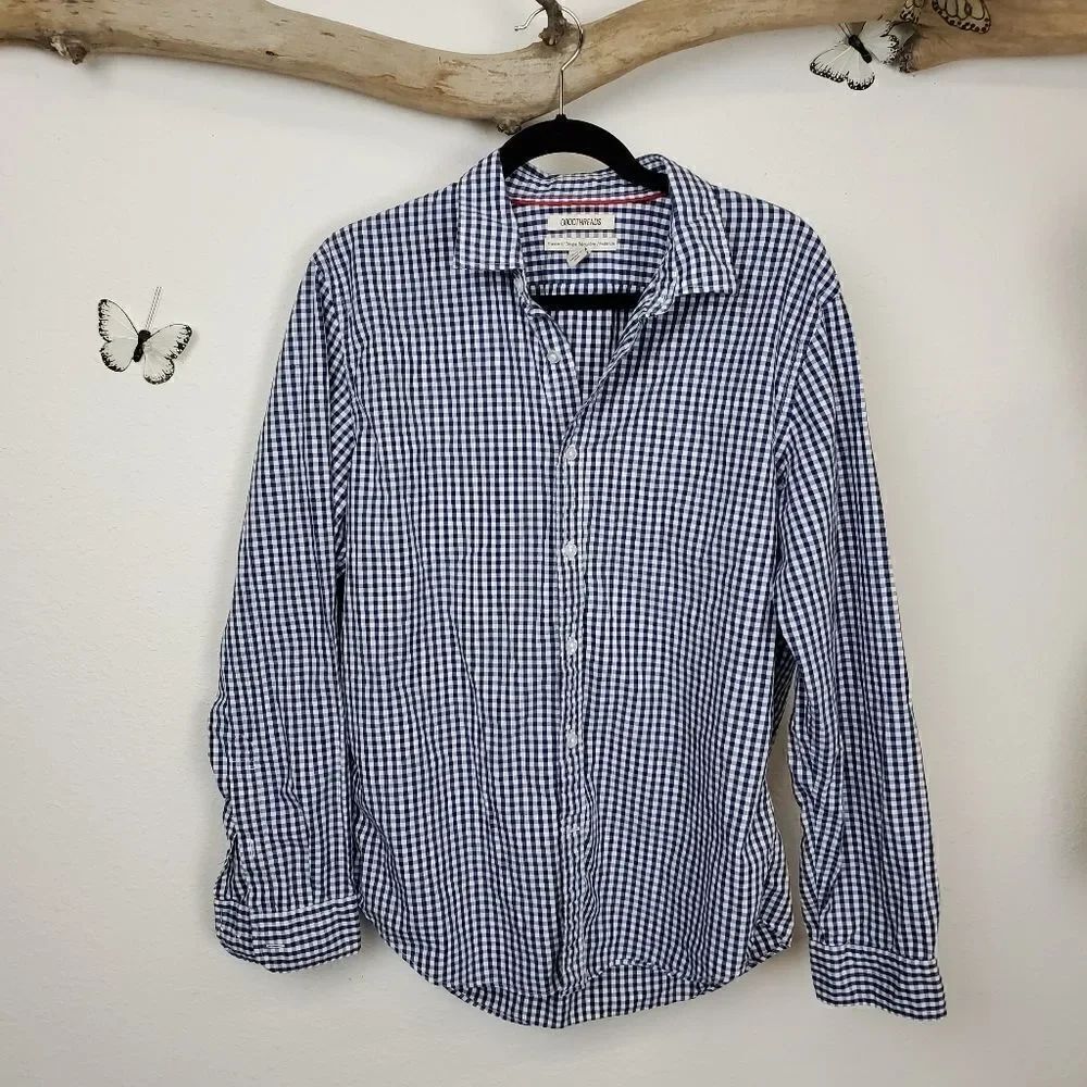 Good threads blue and white micro check shirt